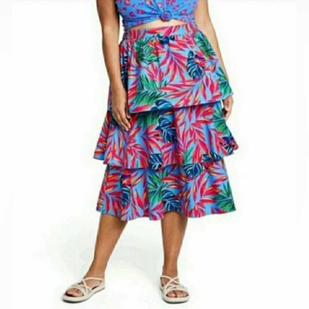 TABITHA BROWN x Target Tiered Tropical Print Skirt